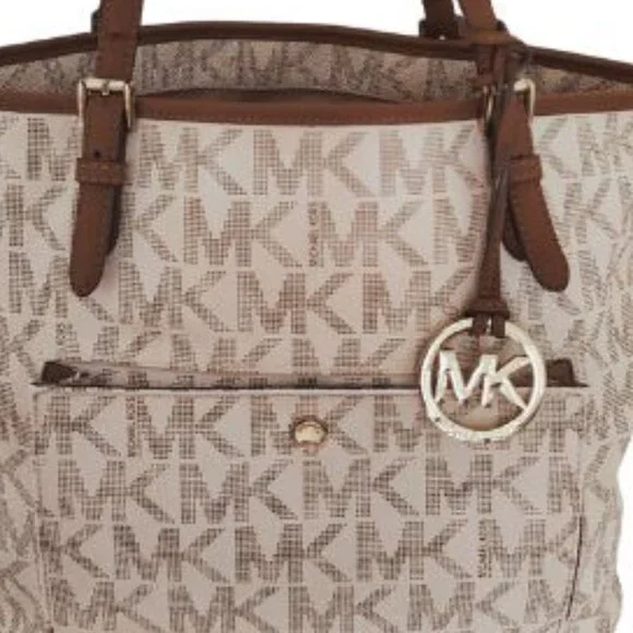 MICHAEL KORS SIGNATURE JET SET TOTE BAG - Picture 4 of 9